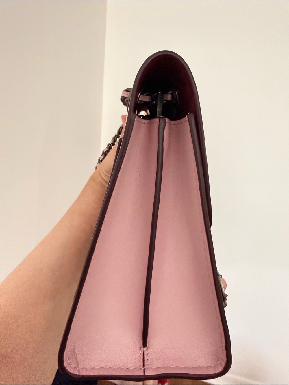 Coach Pink Floral Appliqué Chain Shoulder Bag - Picture 9 of 9